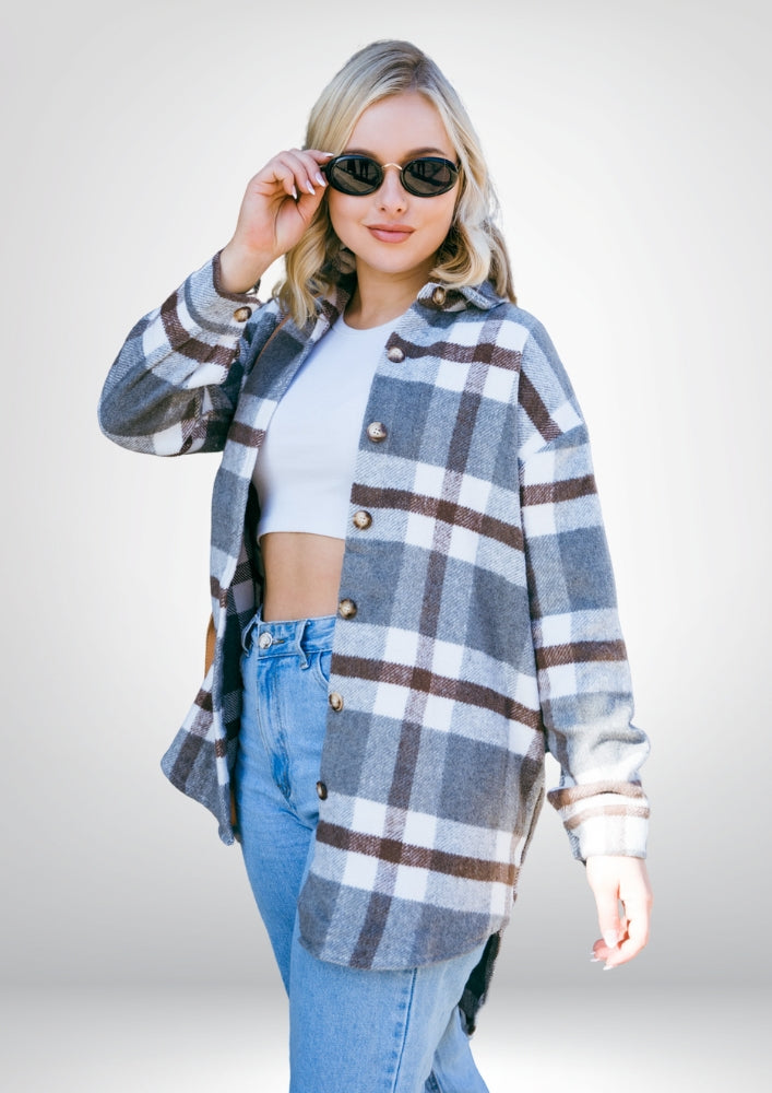 Elliot Shacket | Brown Check