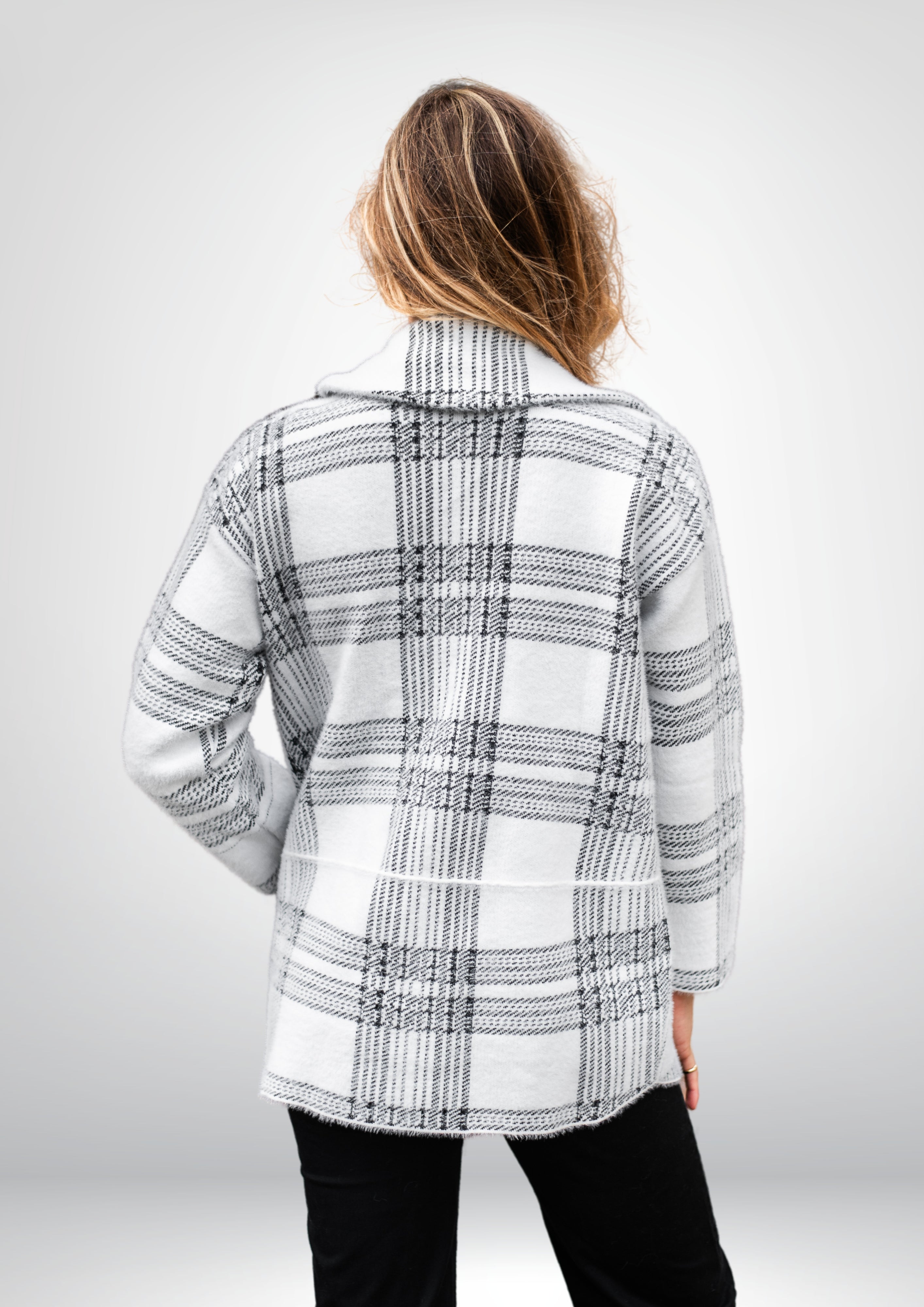 Lana Soft Coatigan | BLK-WHT