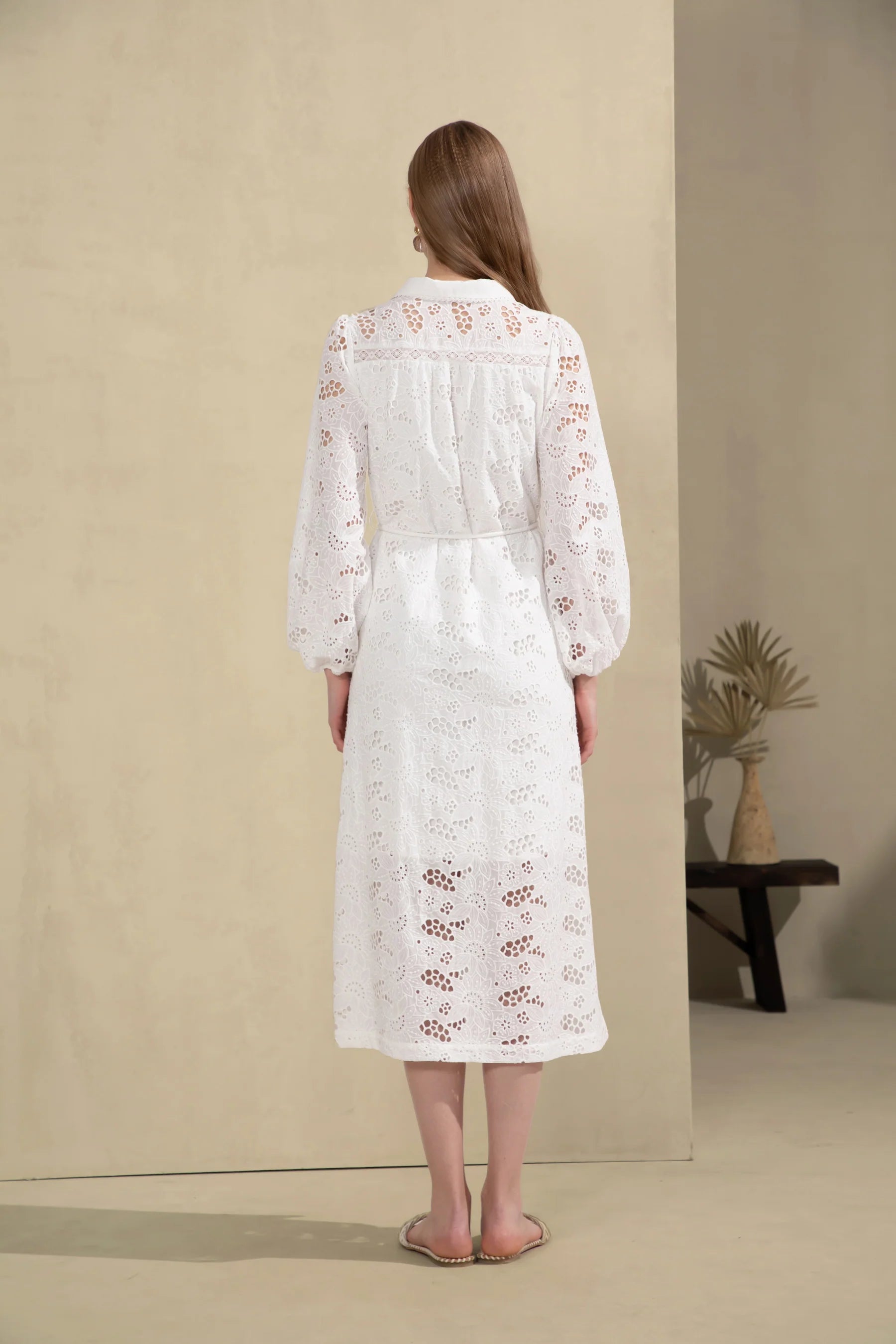 GDS Rosie Embroidered Long Dress | White