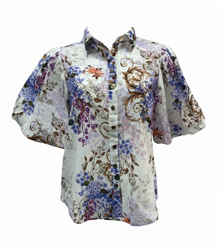 Avalee Blouse | White Floral