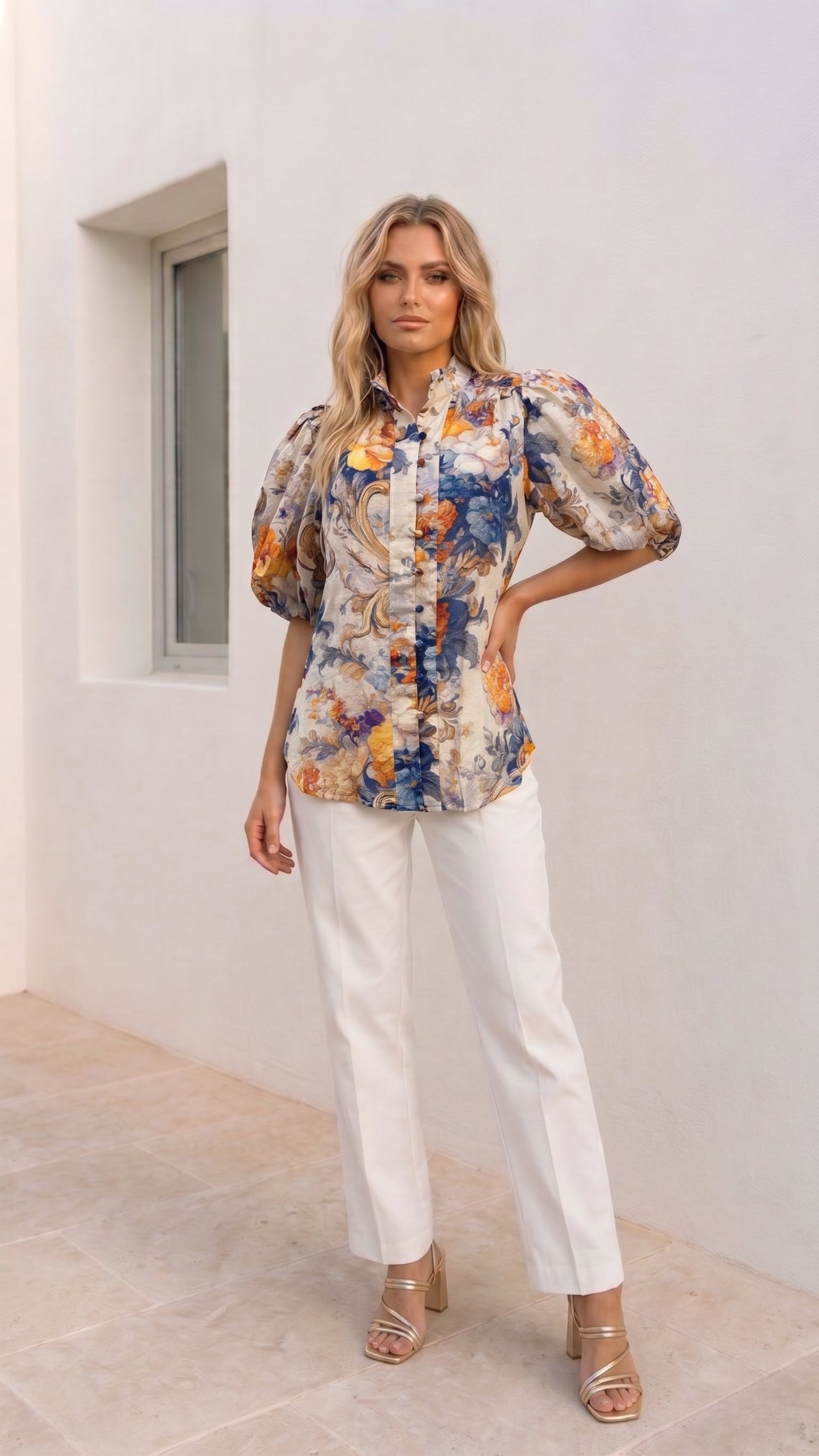 Florida Blouse | Blue Floral