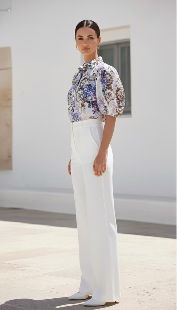 Avalee Blouse | White Floral