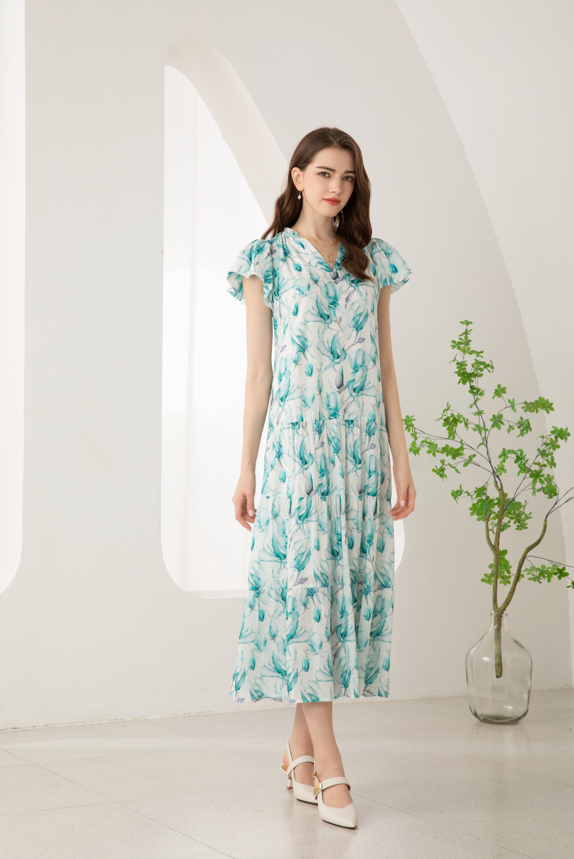 GDS Risette Tencel Long Dress | Blue Print