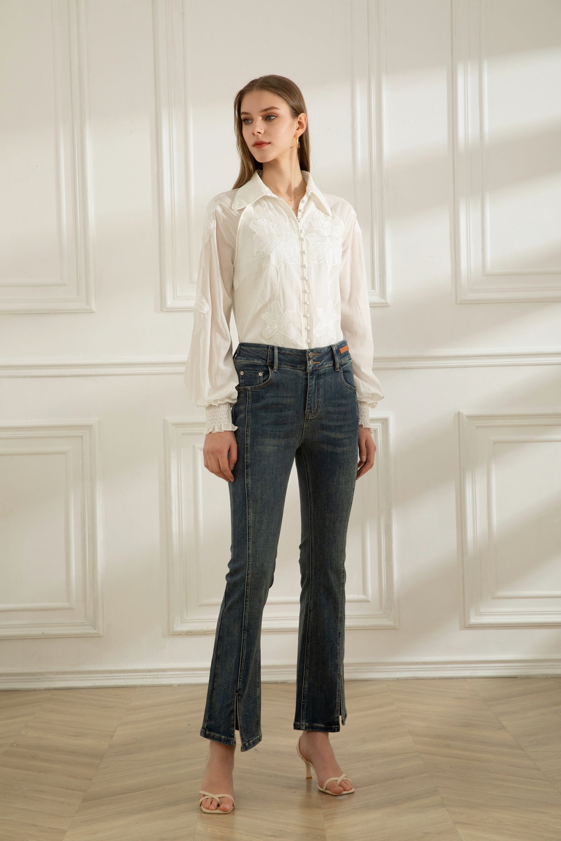 GDS Camille Blouse | White BLOUSES autumn-winter AW 23 BLOUSES BRUNCH CASUAL Catch GDS L M S SALE 40 % WHITE WORK XL XS