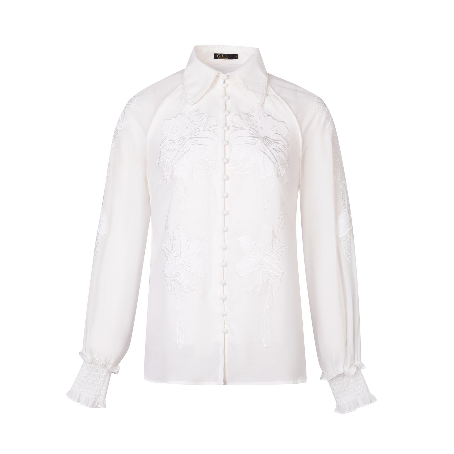 GDS Camille Blouse | White BLOUSES autumn-winter AW 23 BLOUSES BRUNCH CASUAL Catch GDS L M S SALE 40 % WHITE WORK XL XS