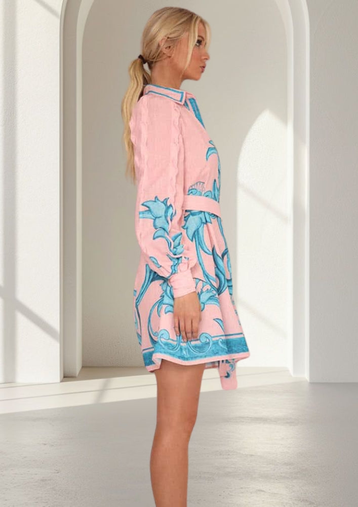 Melody  Linen Short  Dress   |  Pink