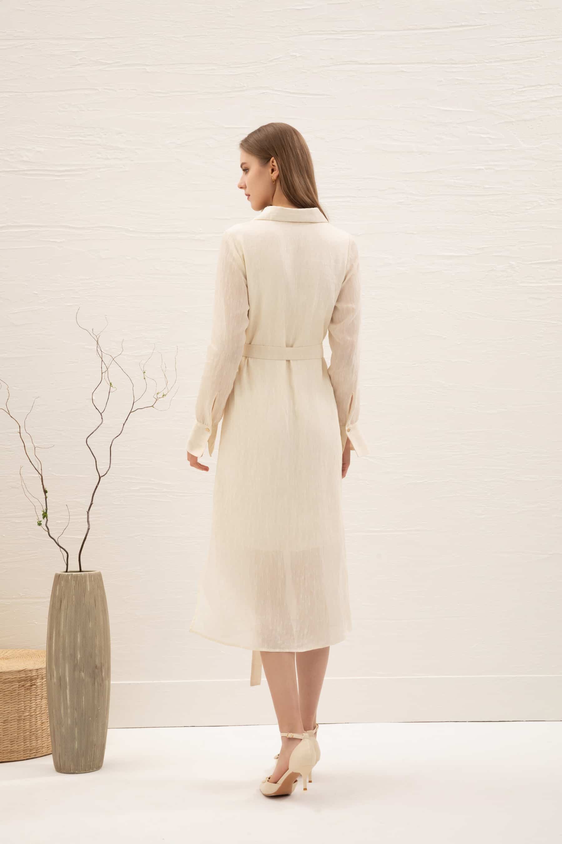 GDS Scarlette Belted Dress | Cream DRESSES autumn-winter BRUNCH Catch CREAM DRESSES GDS HOLIDAY L M RACES S SALE XL XS