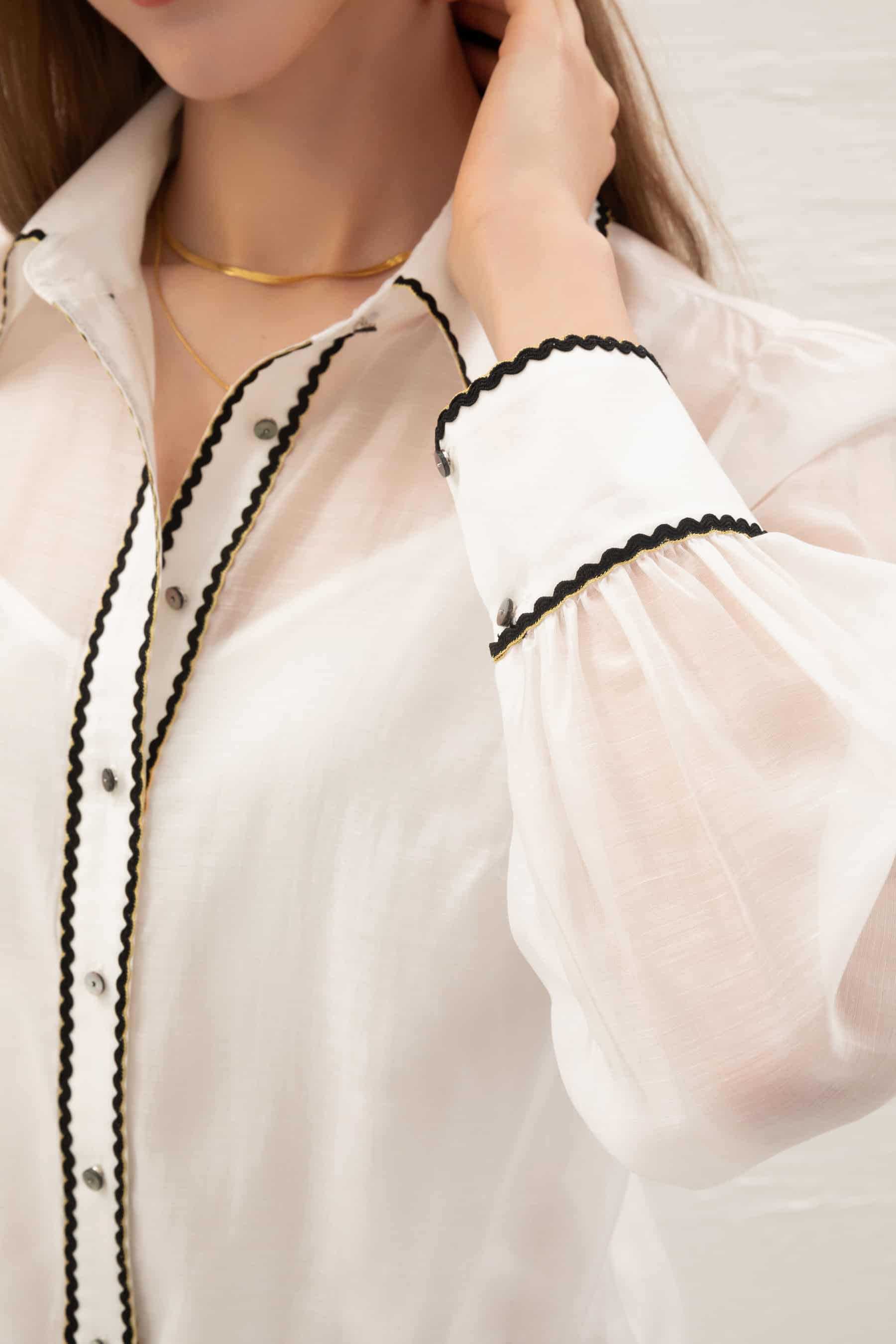 GDS Missika Tencel Blouse | White BLOUSES autumn-winter BLOUSES BRUNCH CASUAL Catch GDS L M S SALE WHITE WORK XL XS