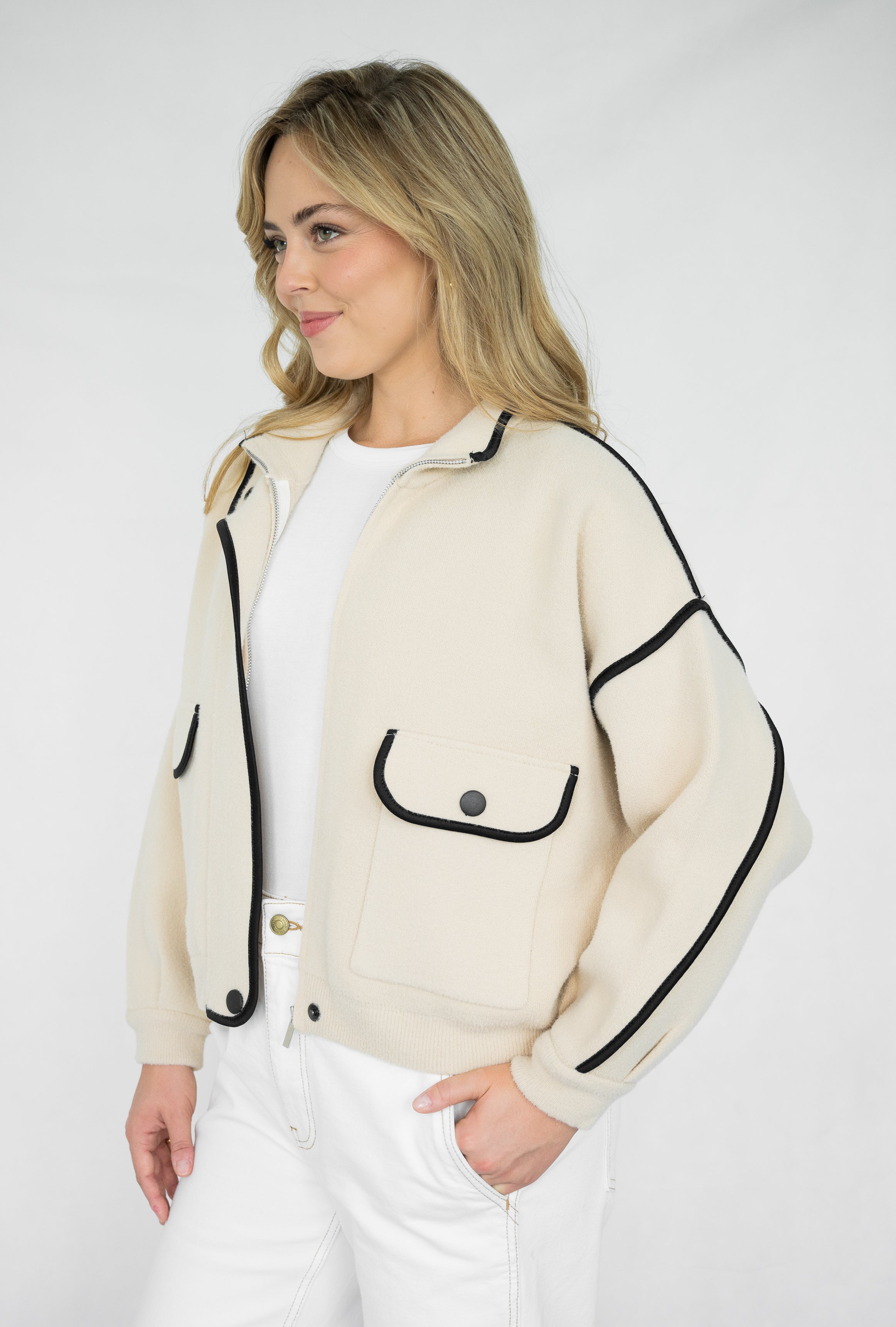 Aspen Jacket  | Beige - Blk