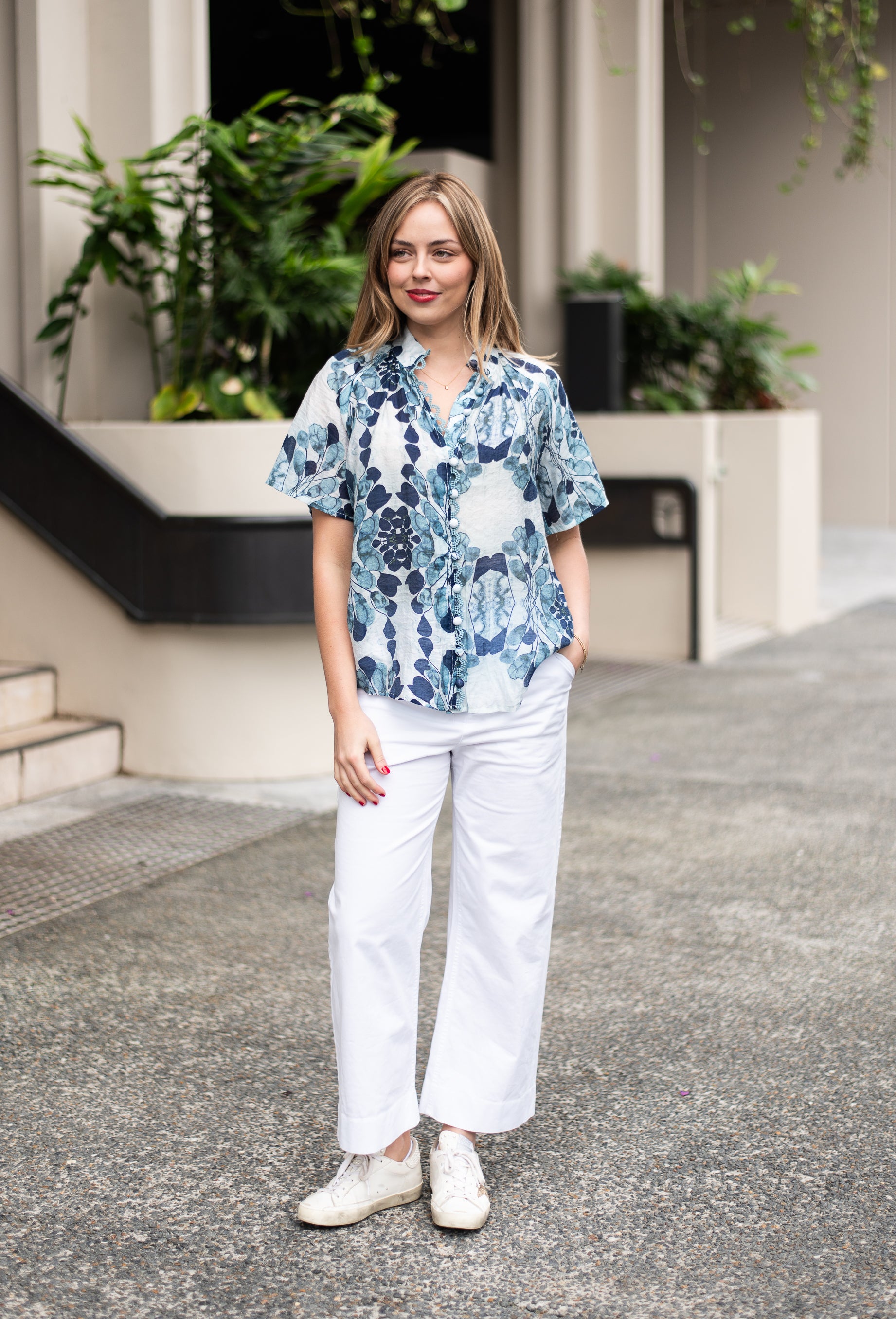 Isabella Blouse  |  Navy