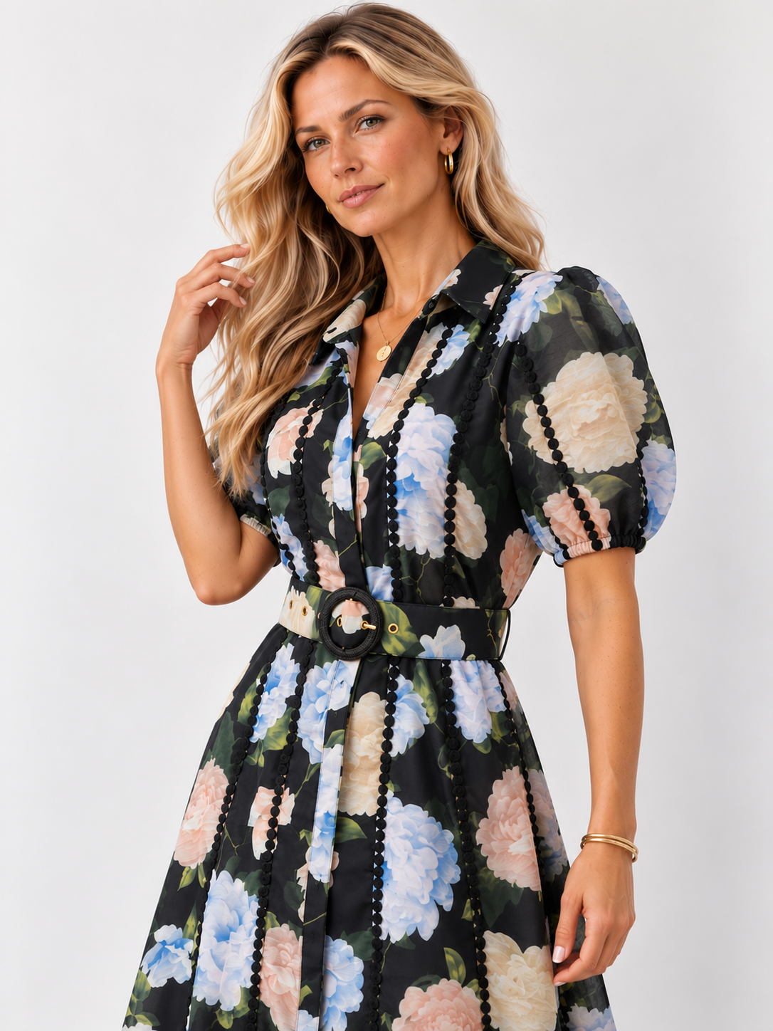 Greta Dress | Black Floral