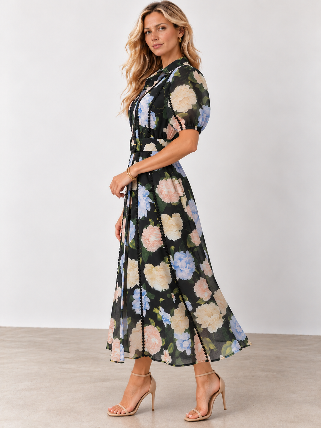 Greta Dress | Black Floral