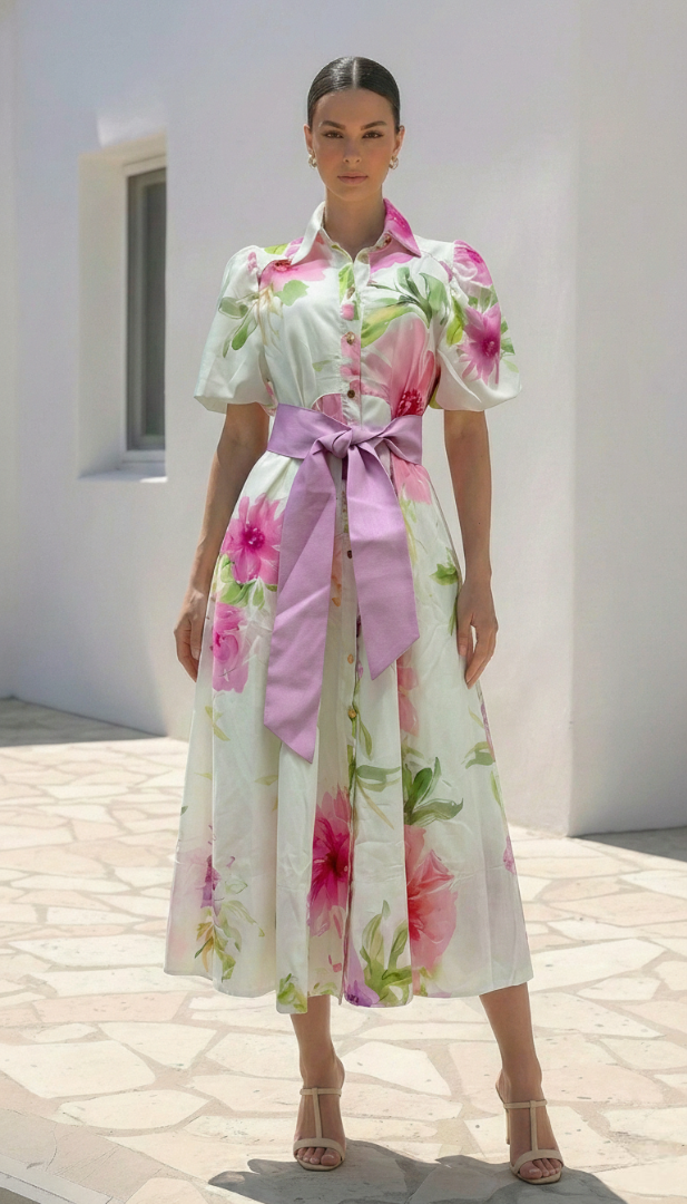 Anna Dress | White Floral