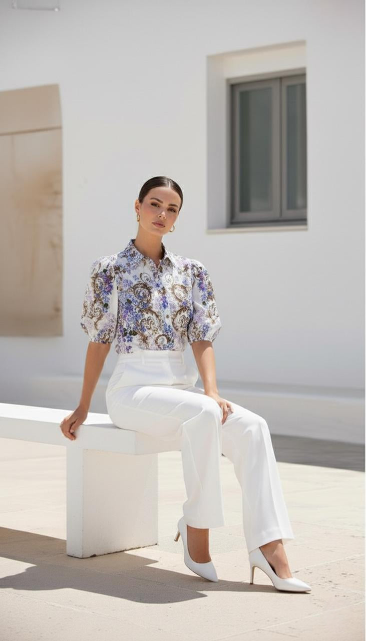 Avalee Blouse  | White Floral