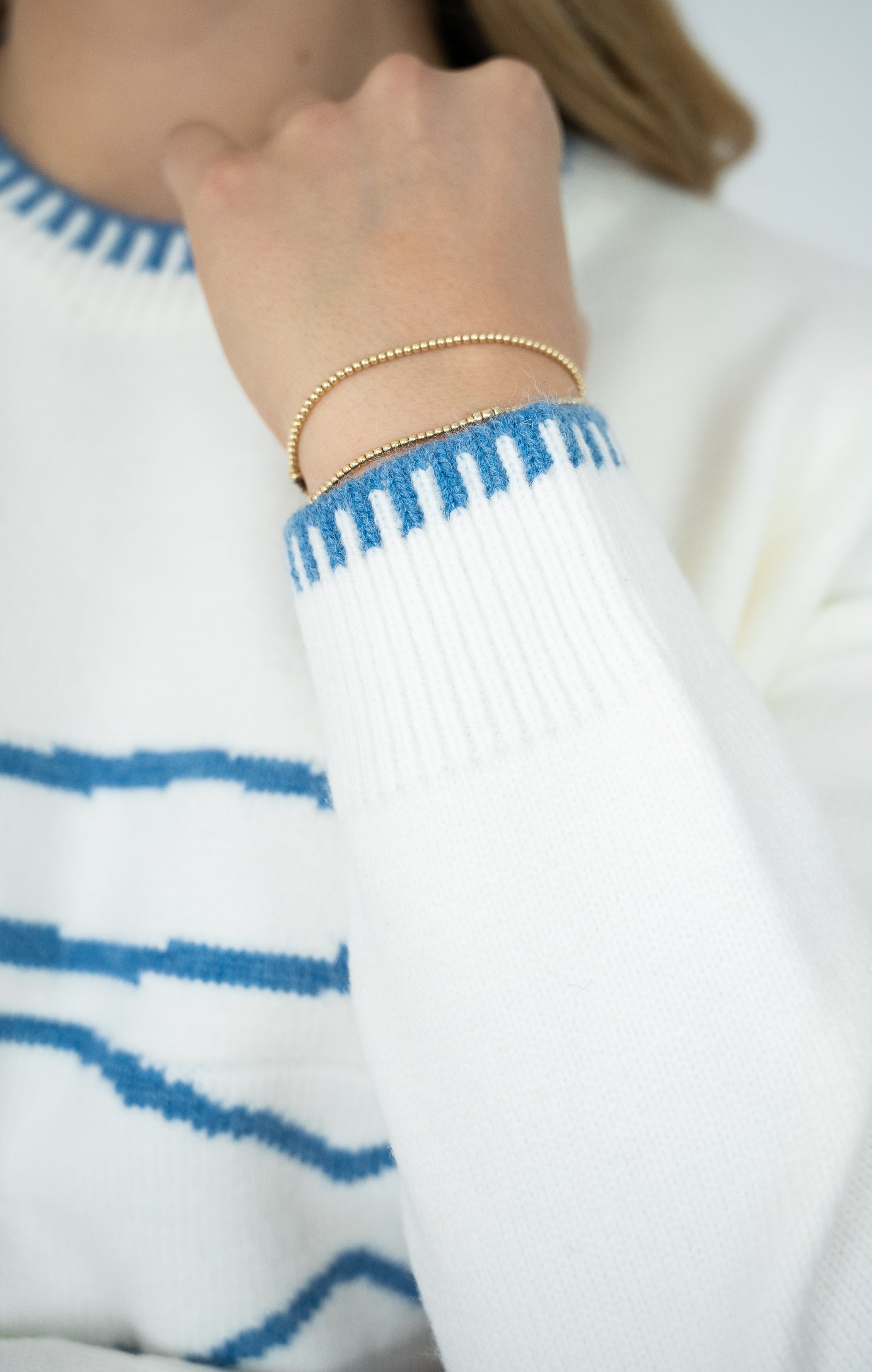 Marina Jumper |  White- Blue