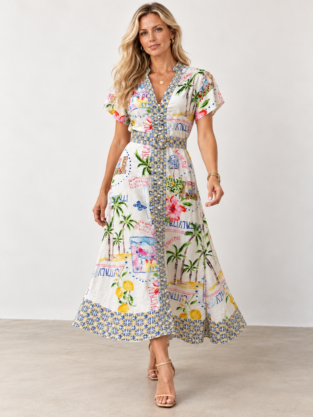 Citron Dress | Italy Print