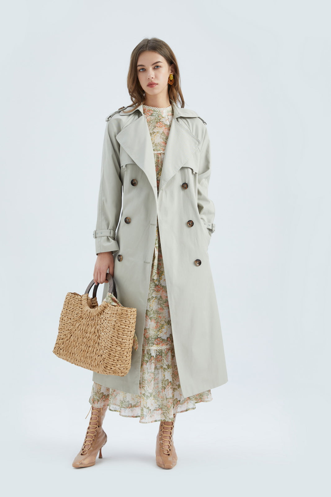 GDS Mackage Trench Coat | Green Tint COAT GDS GREEN L M S XS