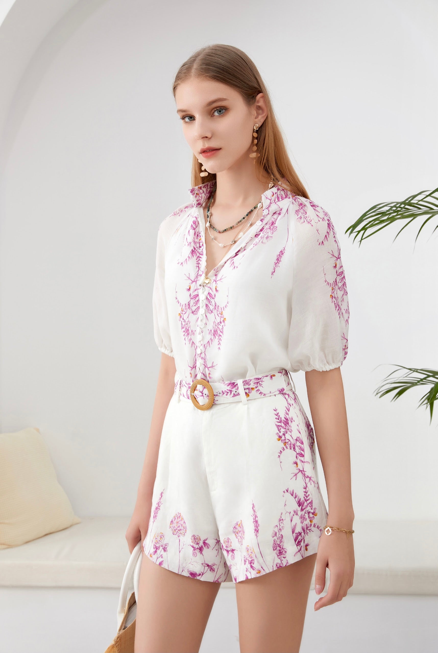 GDS Nicolette Linen Blouse | Violet Apparel & Accessories GDS L M S SALE XS